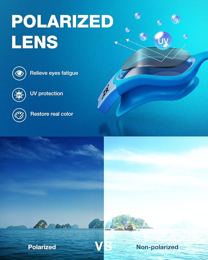 ZIONOR Swim Goggles, G1 MAX Polarized Anti-Fog Swimming Goggles for Men Women-StrideForce Fitness