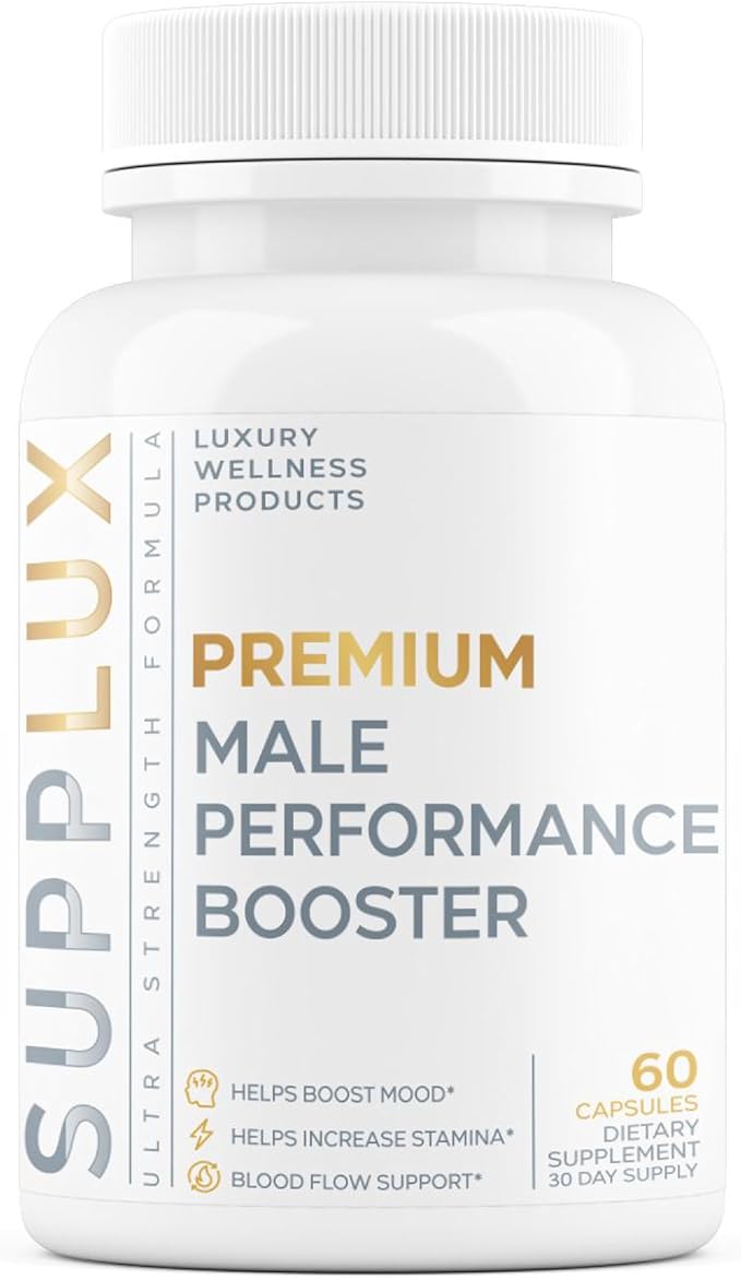 Premium Male Performance Booster - Horny Goat Weed + 8 Ingredients | Pills for Men Fast Acting Blood-Flow, Muscle Building, Energy | 3rd Party Tested Supplement - 60 Pills for Adults-StrideForce Fitness