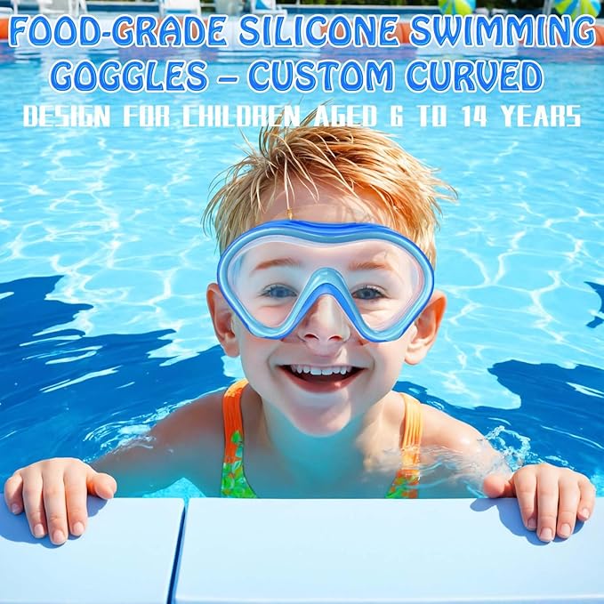 Kids Swim Goggles with Nose Cover -Diving Mask Leak-Proof Design for Boys Girls Ages 5-15 | Anti-Fog & UV Protection Swimming Glasses-StrideForce Fitness