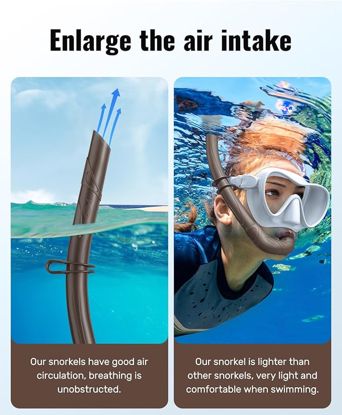W WSTOO Adults Diving Snorkel Breathing Tube Silicone Flexible Foldable Snorkel Anti-Drop for Freediving Swim Training,Diving and Scuba Diving,Easy to Carry for Travel-StrideForce Fitness
