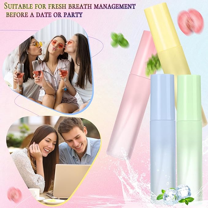 20 Pcs Breath Spray 4 Styles Breath Freshener Spray Compact Portable Refreshing Cool Mouth Oral Odor Care