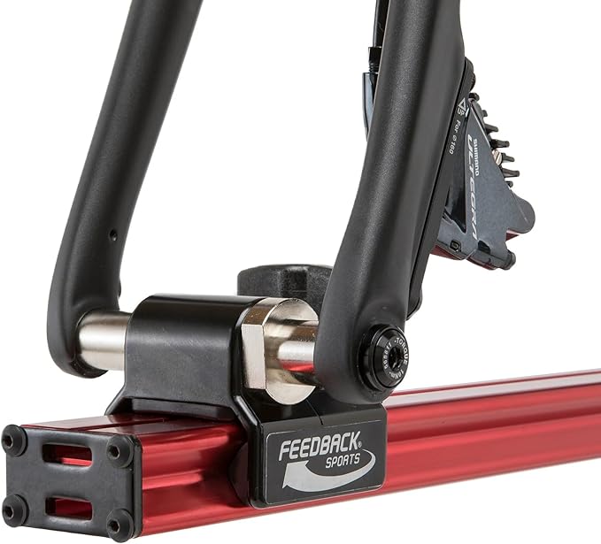 FEEDBACK SPORTS | Sprint Bike Repair Stand | Compact Bicycle Workstand W/Tripod Base | 360-Degree Rotation | Dropout Style Mount | Red-StrideForce Fitness