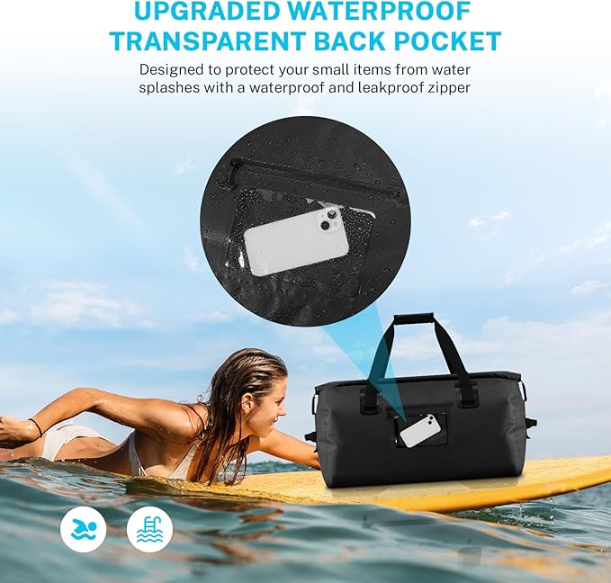 Gonex 40L 60L 80L Extra Large Waterproof Duffle Travel Dry Duffel Bag Heavy Duty Bag with Durable Straps & Handles for Kayaking Paddleboarding Boating Rafting Fishing-StrideForce Fitness