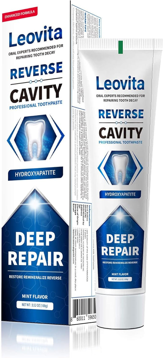 Cavity Reversing Toothpaste for Adult, Hydroxyapatite as Remineralizing Filler, SLS and Fluoride Free Tooth Decay Treatment, Anticavity Reversal Enamel Repair, 3.52 OZ