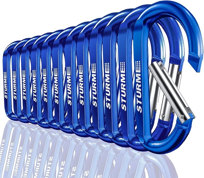 STURME 12pcs Carabiner Clip 3" Small Durable Carabiner Keychain Carabeaner Hooks-StrideForce Fitness