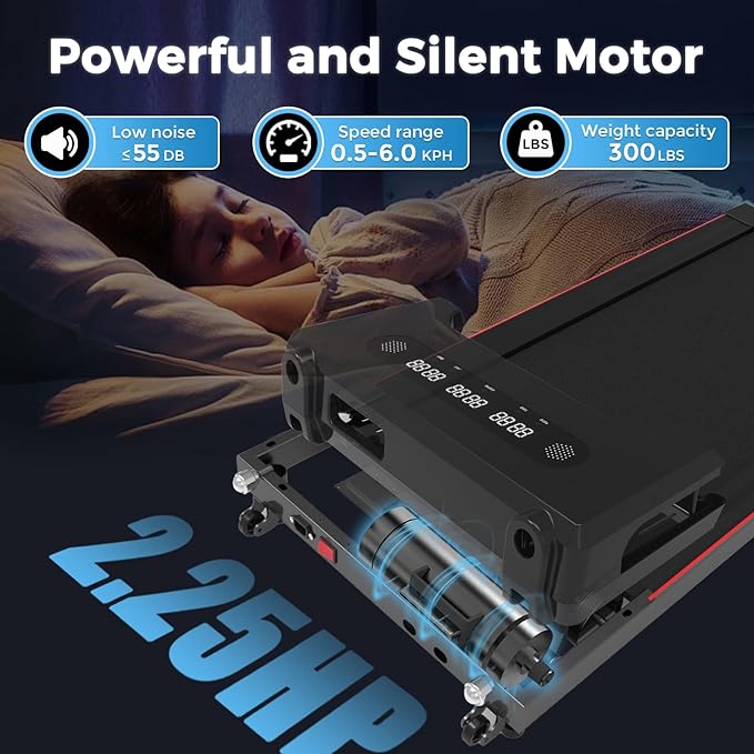 GOYOUTH Walking Pad Treadmill, Under Desk Treadmill for Home Office, Wide Belt Compact Treadmills 300 lbs Capacity, 2.25HP Shock-Absorbing Walking Jogging Running Machine Remote Included-StrideForce Fitness