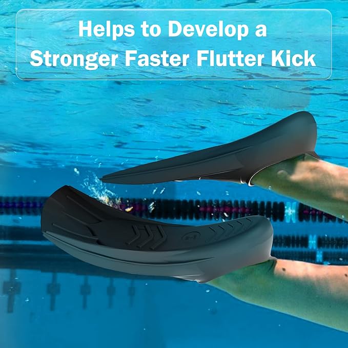 Gintenco Swim Fins, Kids Swim Training Fins for Lap Swimming, Travel Size Flippers with Mesh Bag, Silicone Swimming Fins for Kids Teens Adults Women Men-StrideForce Fitness