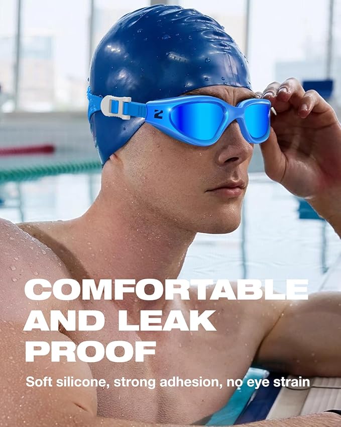 ZIONOR G1 Nava Super Anti-Fog Unisex Swim Goggles Mirror/Bright Smoke Lens-StrideForce Fitness