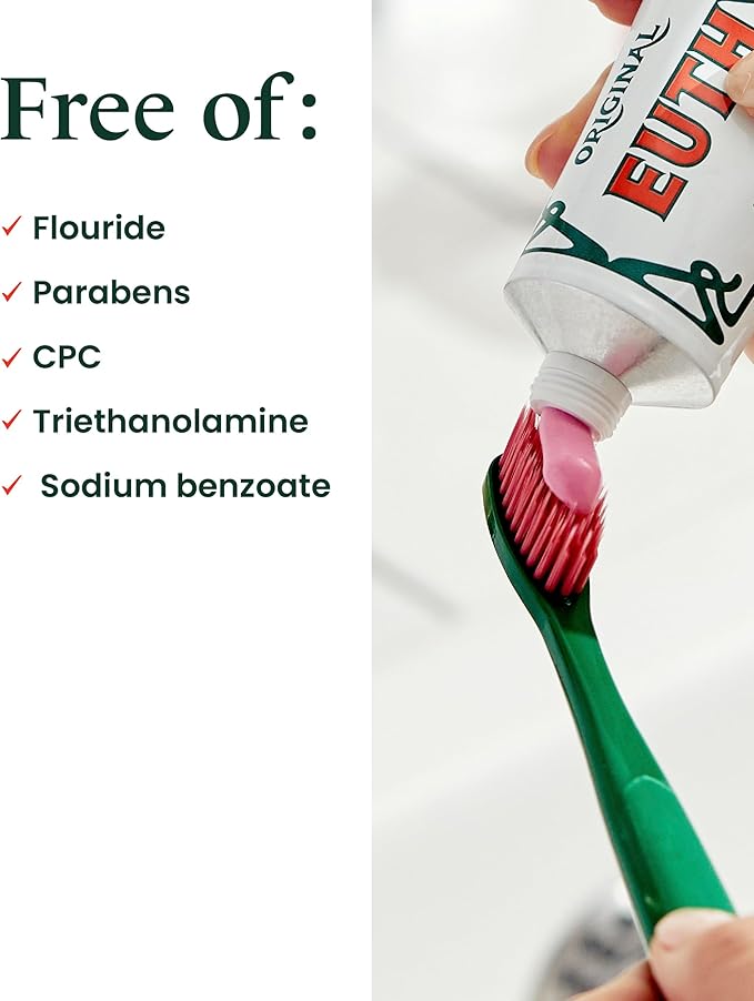 EUTHYMOL Original Toothpaste Travel Set (1.4fl oz*3, Pack of 3) - Gift Set, Stocking Stuffers. Fluoride-Free for Sensitive Teeth & Gum. Bad Breath, Cavity Prevention, 12h Long Lasting Freshness