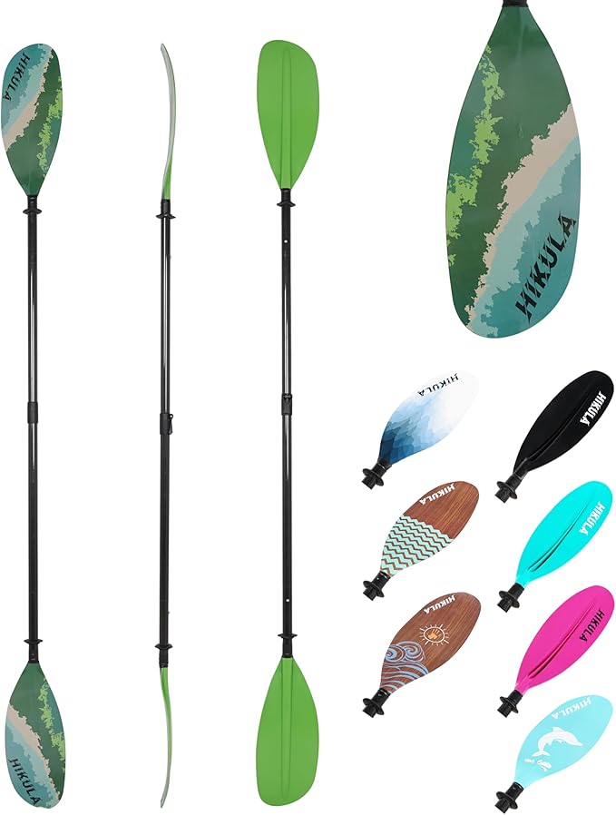 Adjustable Kayak Paddle with Carbon Shaft and PP Blade Available in 220-230/220-240/230-250cm Floating Lightweight Kayak Oars with Original Pattern-StrideForce Fitness