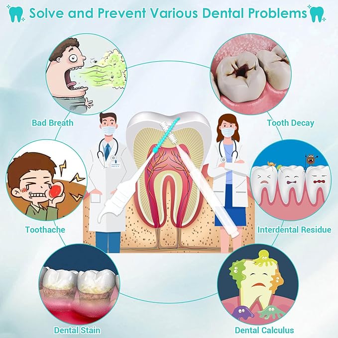 Lezmarket 300PCS Interdental Brushes for Braces, Soft and Bendable Dental Brush for Orthodontic Braces, Braces Cleaner Brush Tooth Pick Teeth Flossers Brushes for Teeth (White and Black)