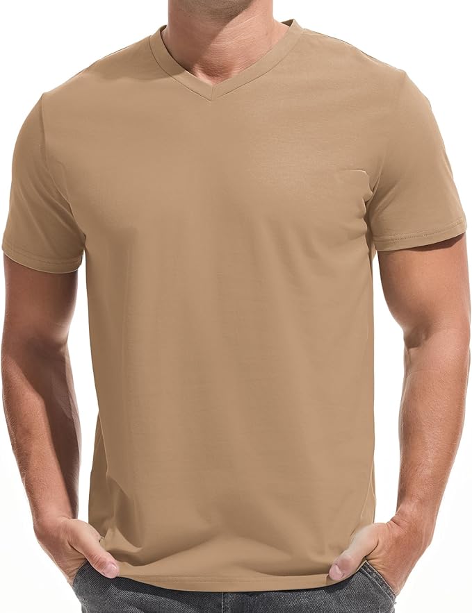VEIISAR Premium V Neck T Shirts for Men - Modern Fitted Tees Vneck Undershirts-StrideForce Fitness