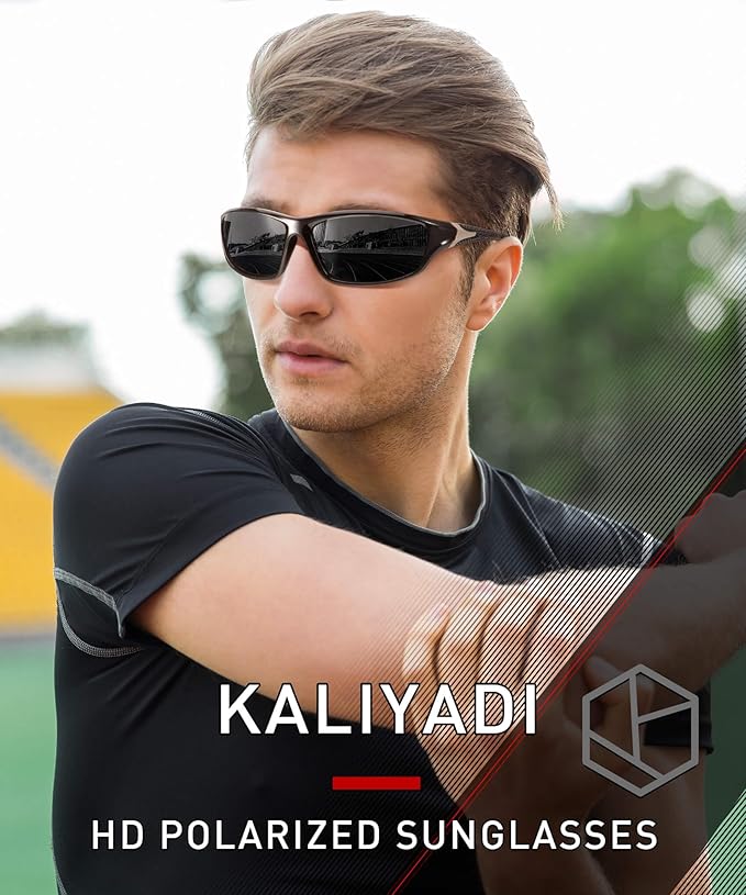 KALIYADI Polarized Sunglasses-Men Sports Sunglassses: Mens Sunglasses with UV Protection for Fishing Driving Cycling Running-StrideForce Fitness