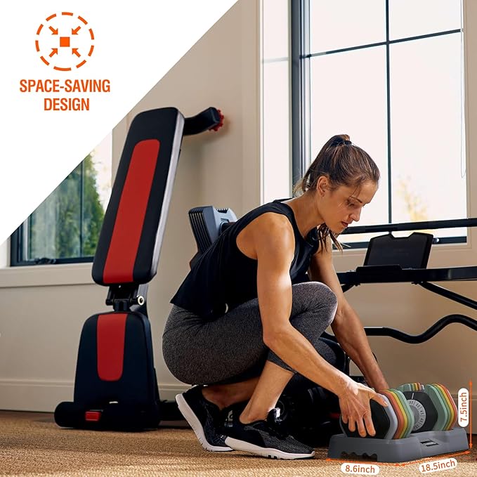 SKOK 25/55 lbs Pair Adjustable Dumbbells Set, Adjustable Weights Dumbbells Set for Men and Women with Anti-Slip Fast Adjust Weight by Turning Handle,Black Dumbbell with Tray-StrideForce Fitness