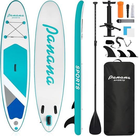 Panana Inflatable Stand Up Paddle Board, 10'x31 x6 SUP with Premium Paddle Board Accessories Kit, Anti-Slip EVA Deck for Adults Youth of All Skill Levels-StrideForce Fitness