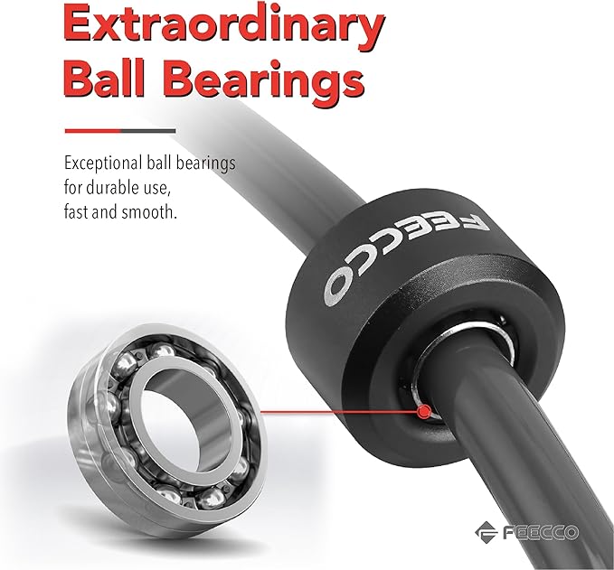 FEECCO Weighted Jump Rope - Heavy PVC Ropes with Metal Handles and Ball Bearings-StrideForce Fitness