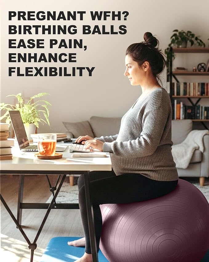 Trideer Yoga Ball – Anti-Burst Exercise Ball for Pregnancy, Office, Birthing, Stretching & Core Workout – Home Gym & Therapy-StrideForce Fitness