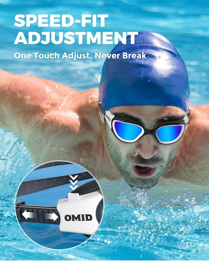 OMID Swim Goggles, P2 Polarized Swimming Goggles for Men Anti-fog Goggles Swimming for Adult Women-StrideForce Fitness