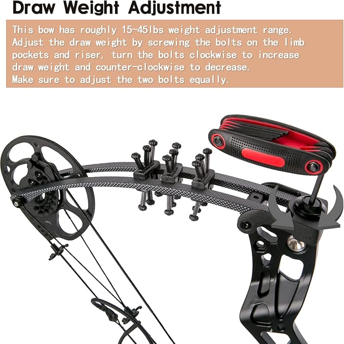 Youth Compound Bow Set 15-45 Lbs for Teens and Beginner, Package with Archery Hunting Equipment, Max Speed 260fps, Adjustable, Right Hand-StrideForce Fitness