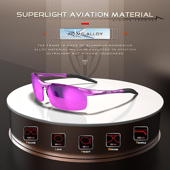 ATTCL Men's Sports Polarized Sunglasses Men for Driving running Fishing Golf - UV Protection Sun glasses Metal Frame-StrideForce Fitness