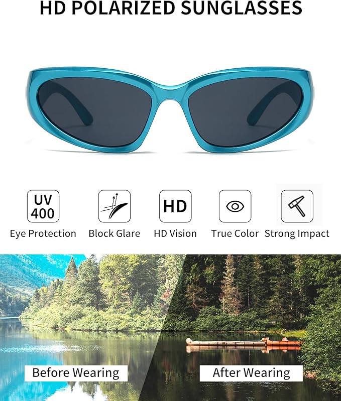 SOAR&EAGLE Y2K 3Pack Polarized sunglasses Wrap Around Men's Women's sunglasses Fashion Sport Shades Sun Glasses