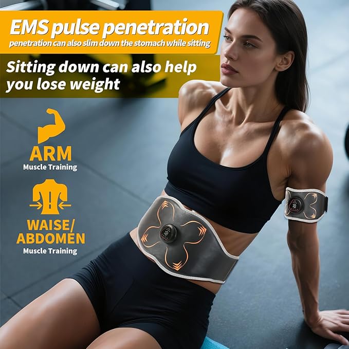 Electronic Muscle Stimulator, Abs Stimulator Muscle Toner for Abdomen/Arm/Leg, Strength Training Equipment for Men and Women-StrideForce Fitness