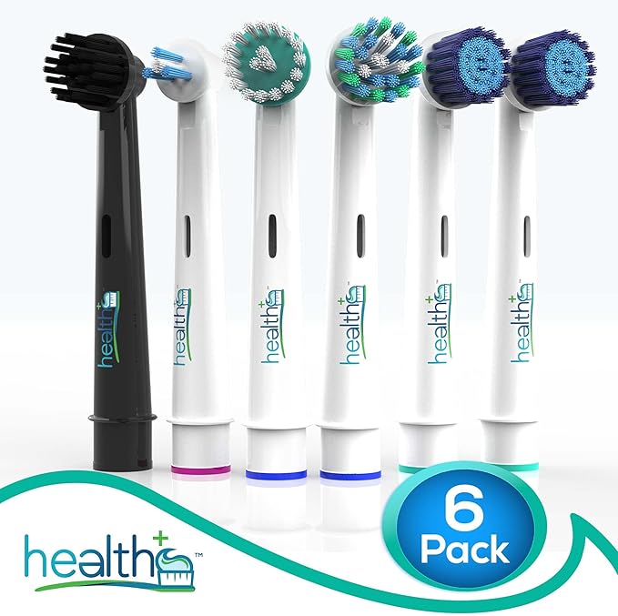 Compatible Oral-B Replacement Brush Heads - Variety 6-Pack Generic | Electric Toothbrush Heads with Dupont Bristles | Sensitive, Ortho, Powertip, Whitening, and Normal Brush Heads