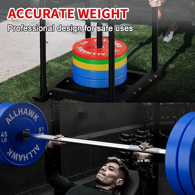 Colorful Olympic Bumper Plates, 2-inch Stainless Steel Insert, Virgin Rubber Weight Plate Set for Barbell Weight Lifting and Strength Training Home Gym-StrideForce Fitness