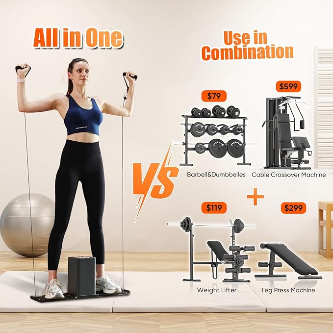 SR3 Smart Home Gym，Portable & Foldable Strength Training Cube Machine for Full Body Workouts，All-in-One Resistance Training Fitness Equipment for Home Use-StrideForce Fitness