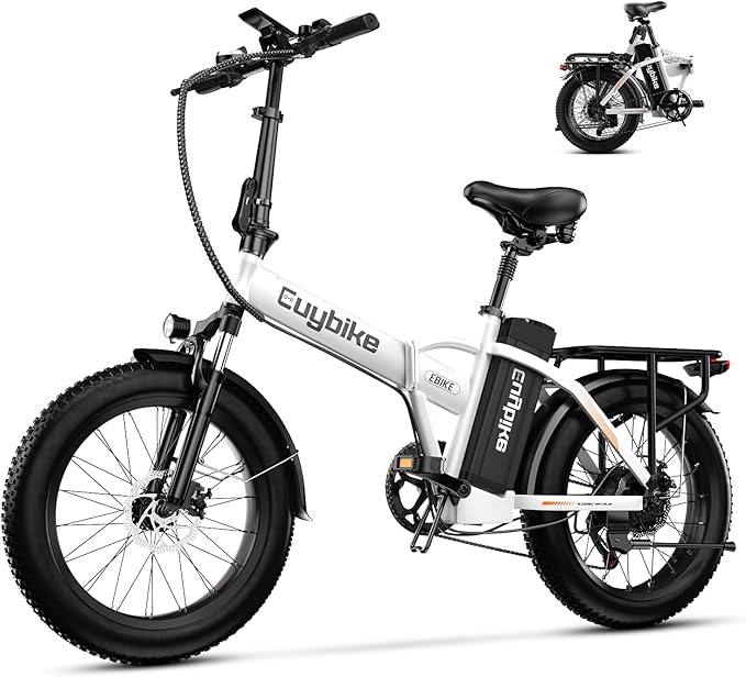 Foldable Electric Bike for Adults, 30+MPH, 48V 20Ah Removable Lithium Battery up to 80Miles, 20" Fat Tire 1000W Peak Motor Dirt Ebike Adult Electric Bicycle for Commute Beach Mountain E Bike-StrideForce Fitness