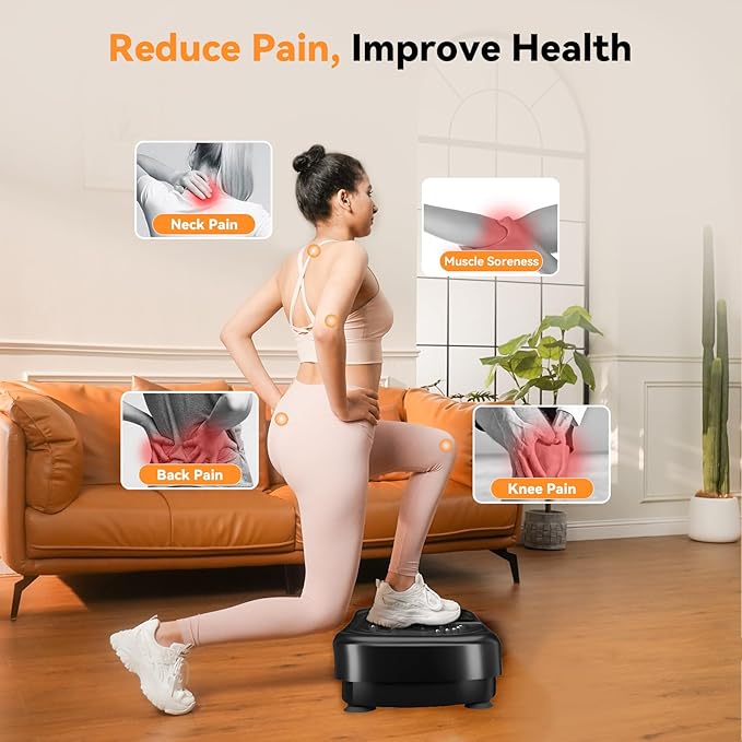 UCIN Vibration Plate Exercise Machine, Vibration Plate for Lymphatic Drainage, 330 Lbs Capacity Vibrating Plate for Weight Loss Home Fitness with Resistance Bands/Pilates Ball-StrideForce Fitness