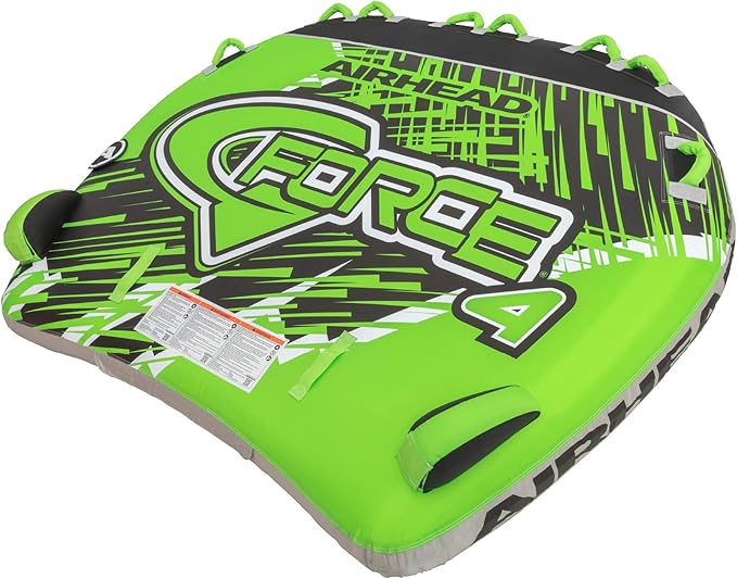 Airhead G-Force Inflatable Towable Tube | 2-4 Rider Models | Dual Tow Points | Full Nylon Cover | Kwik-Connect | Patented Speed Valve | Boat Tubes and Towables-StrideForce Fitness