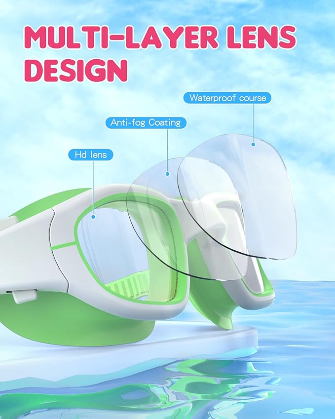 Kids Swim Goggles,Swimming Goggles for Kids 6-14, Anti-Fog UV Protection Pool Glasses for Boys Girls-StrideForce Fitness