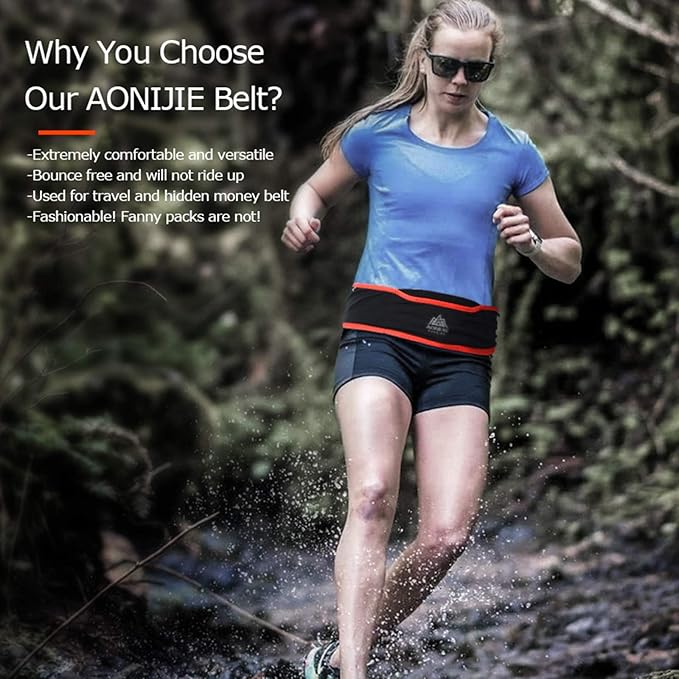 AONIJIE Hydration Belt Running Fanny Pack, with 250ml Soft Water Bottle Flask Phone Holder for Trailing Running Climbing Jogging Cycling Workout Fitness 3 Colors (Black, S/M)-StrideForce Fitness