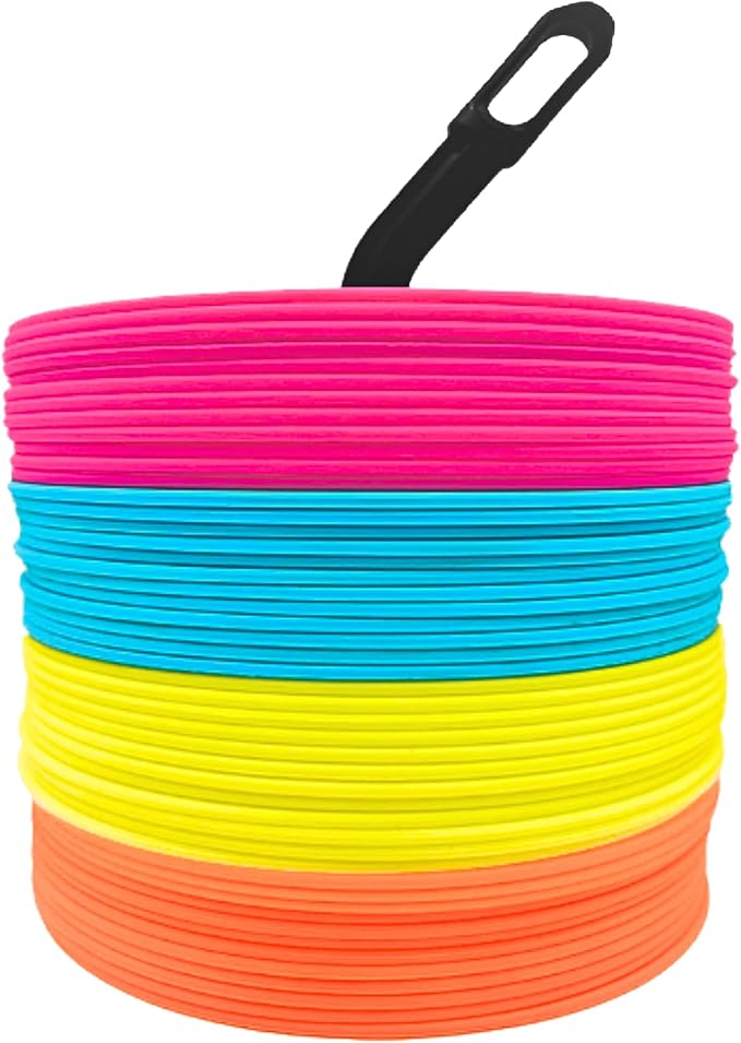 LEZER 6 Inch 8 Inch Flat Cones, Spot Markers, Soccer Cones, Field Court Markers, Sit Spots, Flat Discs, Soccer Training Equipment, Agility Practice, Football, Made in Taiwan-StrideForce Fitness