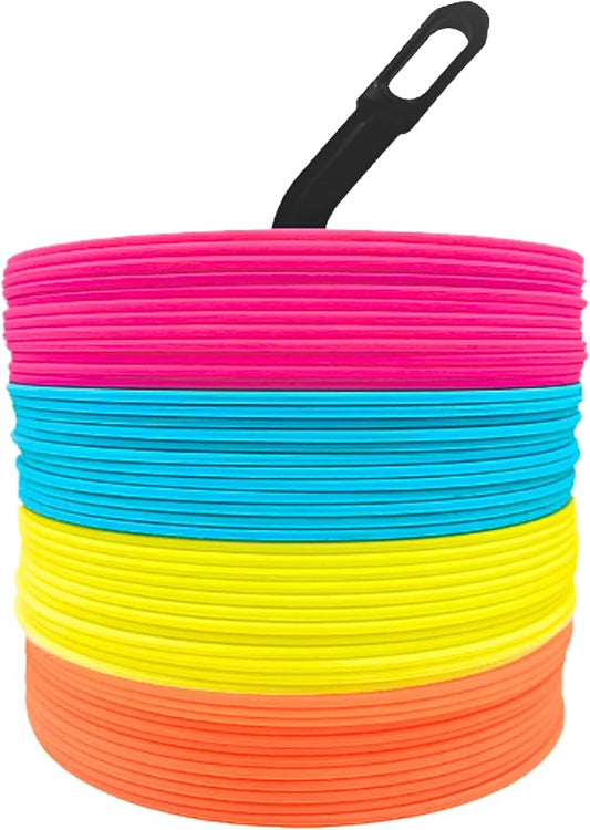 LEZER 6 Inch 8 Inch Flat Cones, Spot Markers, Soccer Cones, Field Court Markers, Sit Spots, Flat Discs, Soccer Training Equipment, Agility Practice, Football, Made in Taiwan-StrideForce Fitness