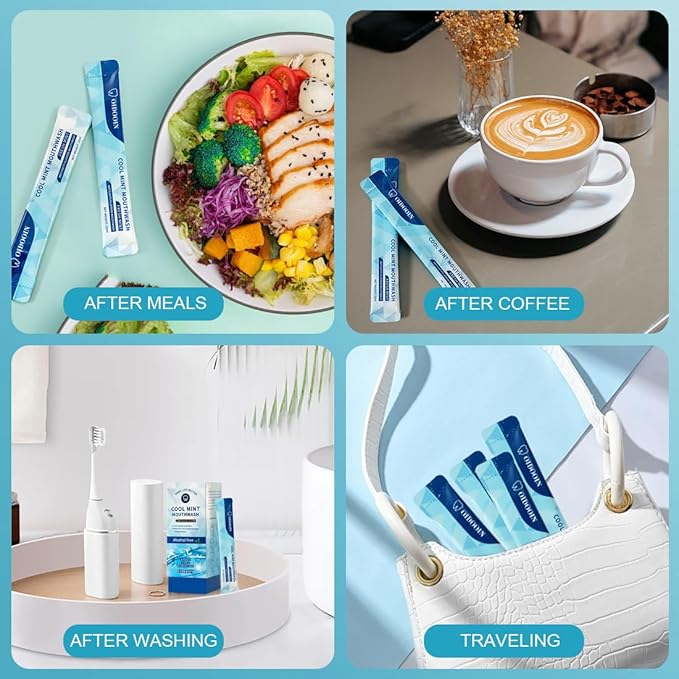 Travel Size MouthWash Packets - TSA Approved Travel Porable mouthwash, Alcohol Free, Natural Ingredients for Bad Breath,Oral Care Treatments (0.41 Fl OZ (Pack of 20))