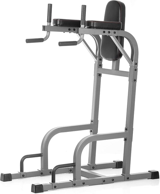 XMARK Knee Raise, Dip Stand with Push Up Station, Commercial Vertical Knee Raise, Captain's Chair, Upper Body and Core Workout Machine-StrideForce Fitness