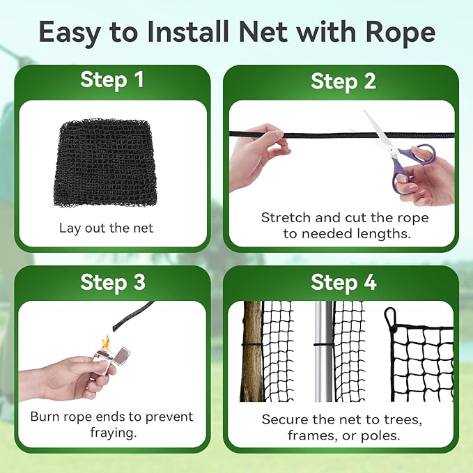 Golf Net, Golf Practice Net, for Backyard 10/15/20/25/30/40/50ft Indoor Nylon Netting-StrideForce Fitness