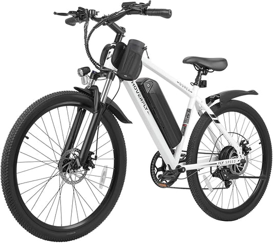 HOVERFLY OUREA 26" Electric Bike for Adults, 750W Peak Motor Mountain Ebike, 20MPH Up to 40 Miles, UL2849 Certified, 7-Speed, Removable Battery, Shock Absorber, Fat Tire Commuter E-Bike-StrideForce Fitness