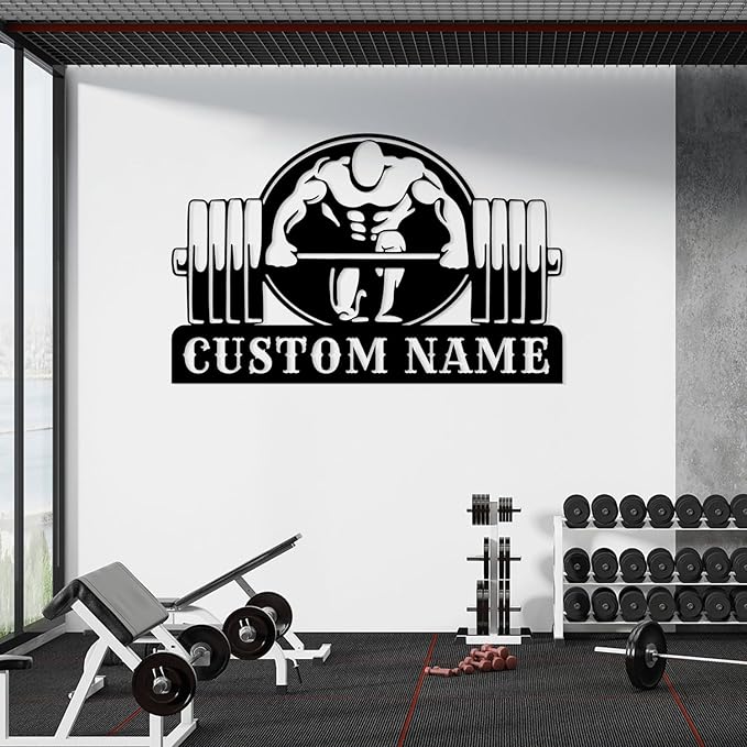 Customized Metal Gym Name Sign, Personalized Sports Room Wall Art,Metal Gym Sign,Unique Fitness Wall Sign, Gym Lovers Unique Gift, Gym Wall Art,Training Center Sign (Style-14)-StrideForce Fitness
