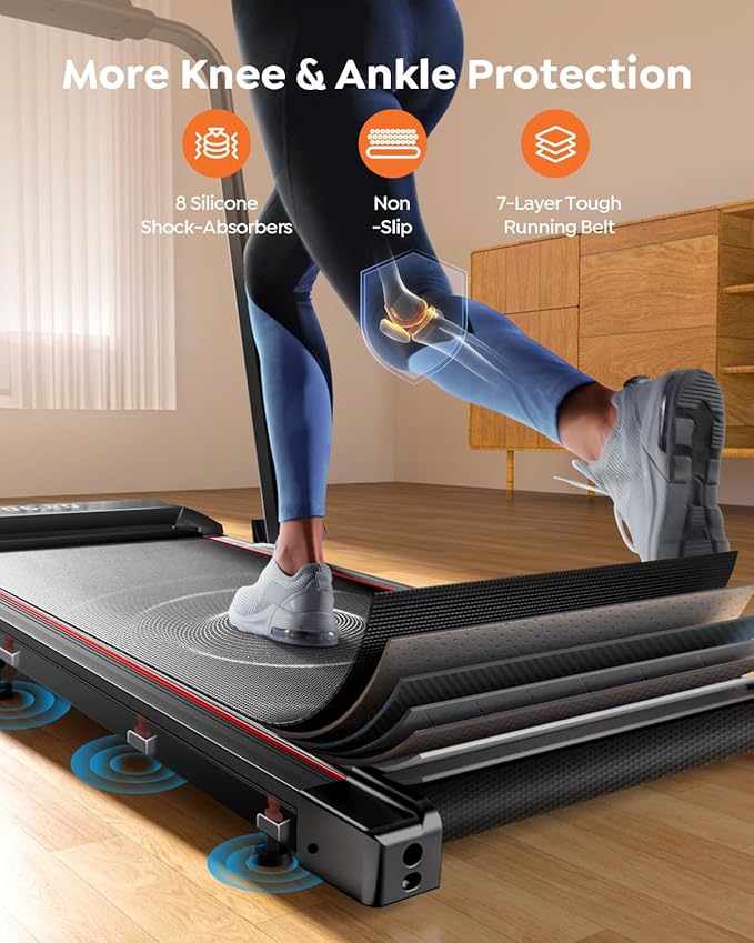 Walking Pad Treadmill with Incline, 2 in 1 Foldable Treadmills for Home Small Office, 300lbs Portable Compact Under Desk Treadmill with App, Remote Control and LED Display-StrideForce Fitness