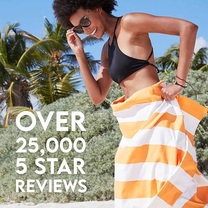 Dock & Bay Beach Towel - Quick Dry, Sand Free - Compact, Lightweight - 100% Recycled - Includes Bag - Cabana - Ipanema Orange - Large (160x90cm, 63x35)-StrideForce Fitness