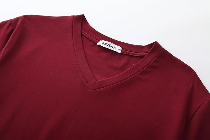 VEIISAR Premium V Neck T Shirts for Men - Modern Fitted Tees Vneck Undershirts-StrideForce Fitness