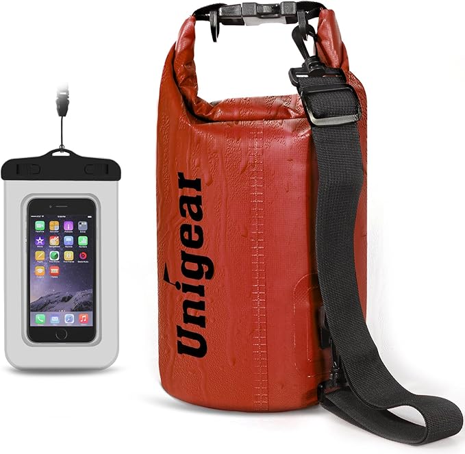 Unigear Dry Bag Waterproof, 2L/5L/10L/20L/30L/40L Floating and Lightweight Bags for Kayaking, Boating, Fishing, Swimming and Camping with Waterproof Phone Case-StrideForce Fitness