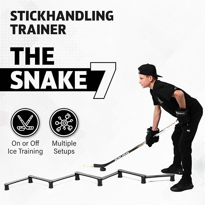 The Snake Trainer - Lightweight Stickhandling Training Tool - Hockey Training Equipment for Puck Control, Reaction Time and Coordination - Portable, Durable and Adjustable-StrideForce Fitness