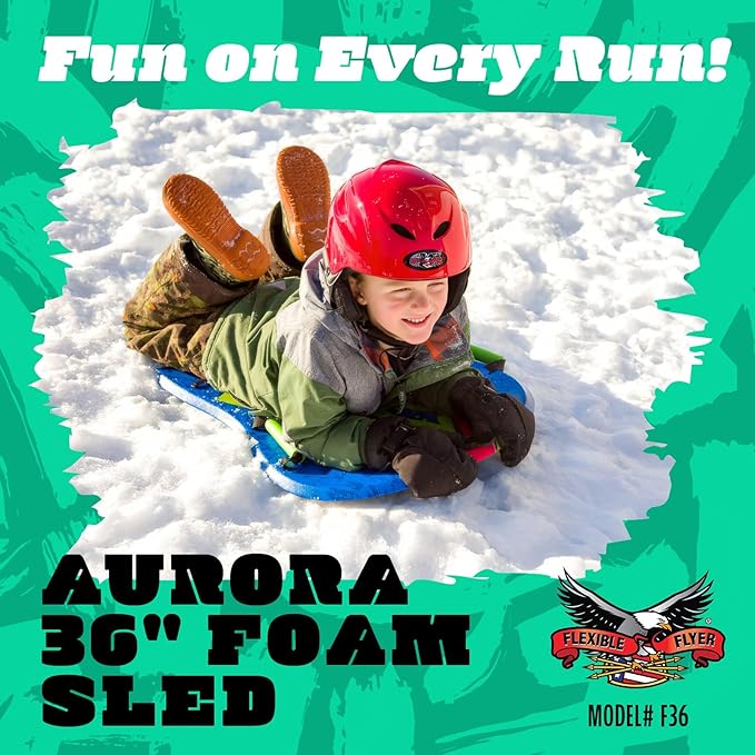 Flexible Flyer Lightweight Foam Slider, Adult and Kids Snow Play Sled with Handles, Winter Toboggan Sled for Ages 5 and Up-StrideForce Fitness