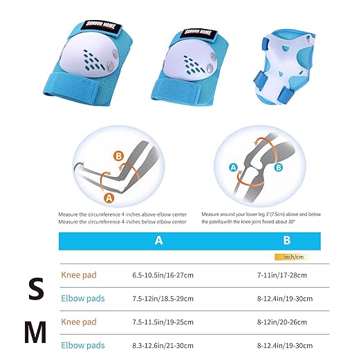 Youth/Kids Knee Pads Elbow Pads Wrist Guards Protective Gear Set for 3-15 Years Child Roller Skates, Skateboard, Cycling, Inline Skating, BMX Bike, Balance Bike, Scooter Riding and Other Outdoor Sports-StrideForce Fitness