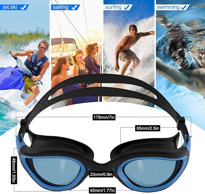 WIN.MAX Polarized Swimming Goggles Swim Pool Goggles Anti Fog Anti UV No Leakage Clear Vision for Men Women Adults Teenagers-StrideForce Fitness