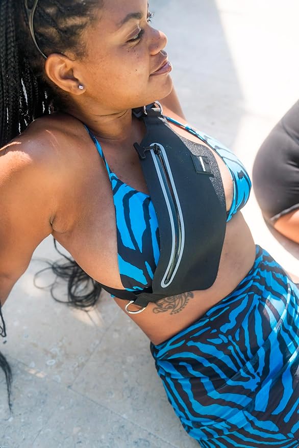 DRENCH 100% Underwater Waterproof Fanny Pack. Waist Pack. Submersible Waterproof Phone Pouch. Dry Bag for Swimming & Snorkelling. Underwater Phone case. (black with 2 rings)-StrideForce Fitness